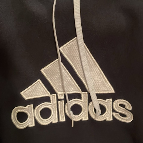 Adidas hoodie men’s large navy blue embroidered excellent condition - Picture 3 of 7